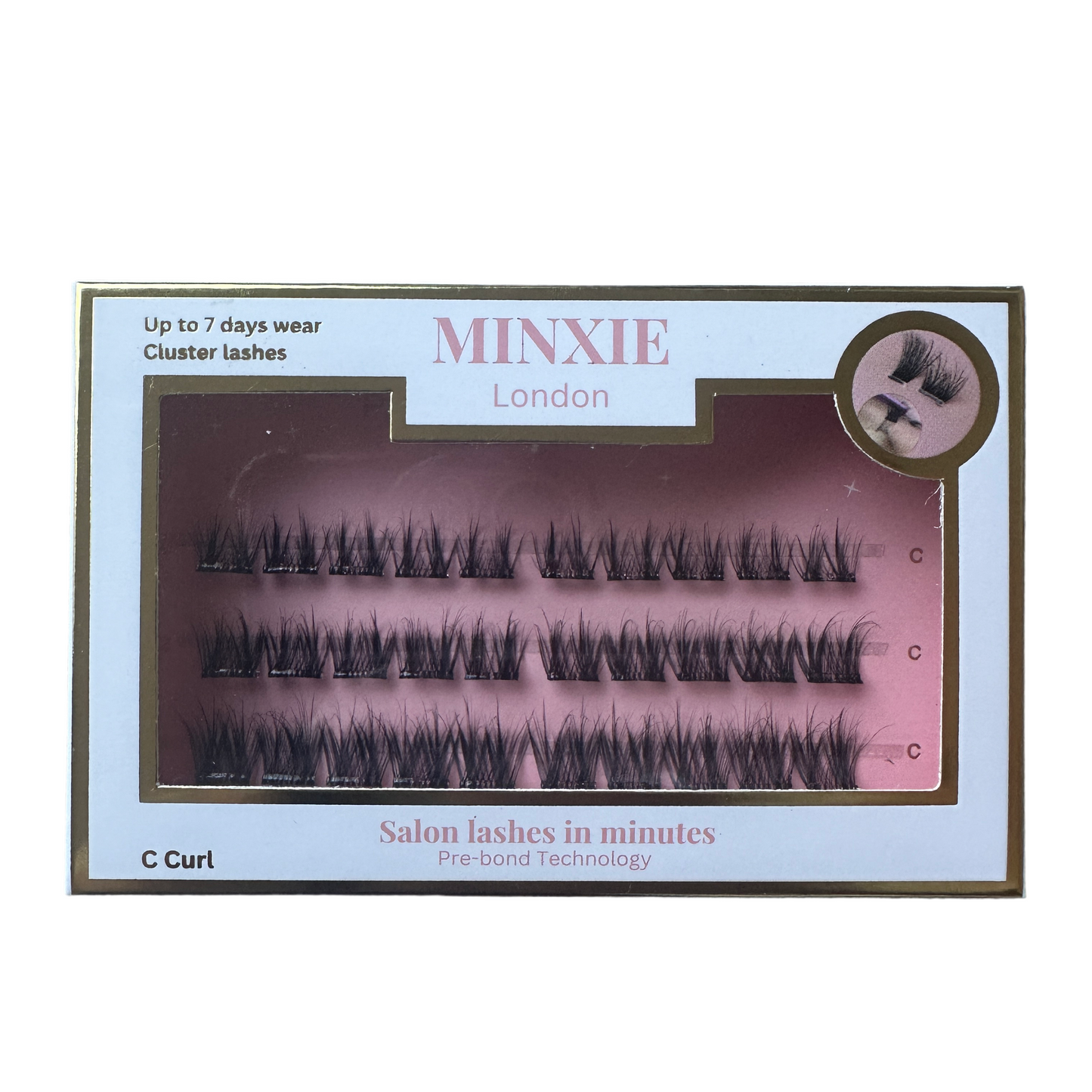 Pre-bonded cluster lashes "Girl next door" C Curl
